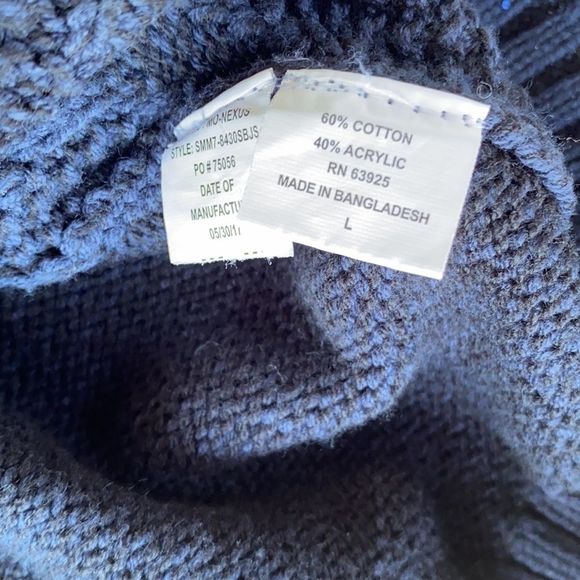 Method Slate Blue V-neck drawcord Sweater size Lg - Picture 6 of 6